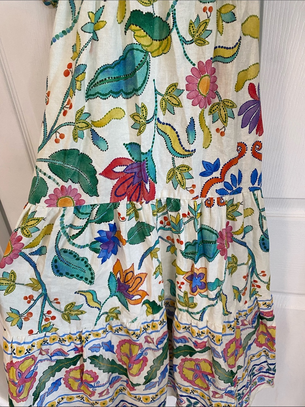 Zara White Maxi Dress with Multicolor Floral Print - Picture 9 of 10